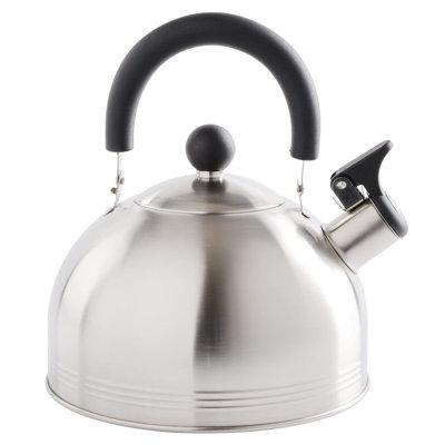 LUXESIT 1.5-Quart Whistling Tea Kettle Stainless Steel/Enameled in Black/Gray | 6.5 H x 7.75 W x 7.5 D in | Wayfair 9U0O20