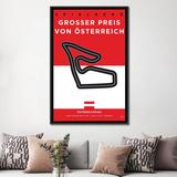 East Urban Home Minimal Movie 'F1 Osterreichring Race Track' Graphic Art Print on Canvas in Black/Red/White | 32" H x 24" W x 1" D | Wayfair