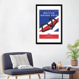 East Urban Home Minimal Movie 'F1 Silverstone Race Track' Graphic Art Print on Canvas in Black/Indigo/Red | 32" H x 24" W x 1" D | Wayfair