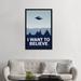 East Urban Home Minimal Movie 'I Want to Believe X-Files' Graphic Art Print on Canvas in Black/Blue/White | 48" H x 32" W x 1.5" D | Wayfair