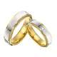 Bagues de mariage en titane Bicolor Lover Alliance pour hommes et femmes ensemble de bijoux de