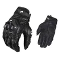 AFDock-Gants de moto noirs en cuir véritable pour homme mitaines de motocross écran tactile