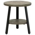 Signature Design by Ashley Brennegan Round End Table Wood in Brown/Gray/Green | 24 H x 22 W x 22 D in | Wayfair T323-6