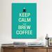 iCanvas Kitchen Keep Calm & Brew Coffee Textual Art on Canvas in Green | 18 H x 12 W x 1.5 D in | Wayfair KCH9-1PC6-18x12