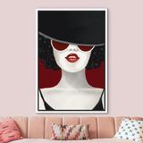 IDEA4WALL Women's Framed Canvas Print Wall Art Elegant Woman w/ Red Lipstick | 24 H x 16 W x 1.5 D in | Wayfair 8022272779035