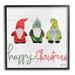 Stupell Industries Happy Christmas Jolly Holiday Gnomes Patterned Hats Black Framed Giclee Texturized Art By Katie Doucette in Brown | Wayfair