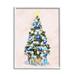 Stupell Industries Glimmering Blue Christmas Tree Ornaments & Presents Black Framed Giclee Texturized Art By Ziwei Li in Brown | Wayfair