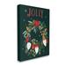 Stupell Industries Jolly & Merry Christmas Gnomes Floral Poinsettia Wreath Black Framed Giclee Texturized Art By Darlene Seale Canvas | Wayfair