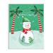 Stupell Industries Season"s Greetings Tropical Striped Palm Trees Snowman Black Framed Giclee Texturized Art By Sharon Lee Canvas | Wayfair