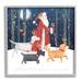 Stupell Industries Cheery Christmas Night Santa & Dogs Snowy Scenery Black Framed Giclee Texturized Art By P.S. Art in Brown | Wayfair