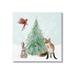 Stupell Industries Wintery Wildlife Decorated Christmas Tree Snowflakes Black Framed Giclee Texturized Art By Grace Popp Canvas in White | Wayfair