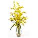 Primrue Dancing Lady Orchids Floral Arrangement in Vase Polyester/Faux Silk/Plastic/Fabric in Yellow | 31 H x 17 W x 17 D in | Wayfair