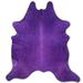 Indigo 84 x 72 x 0.25 in Area Rug - Foundry Select Forciner DYED HAIR ON Cowhide Rug DYED PURPLE Cowhide, Leather | 84 H x 72 W x 0.25 D in | Wayfair