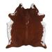 Brown/White 84 x 72 W in Area Rug - Foundry Select Belvia Handmade Cowhide Novelty 6' x 7' Cowhide Area Rug in Cowhide, | 84 H x 72 W in | Wayfair