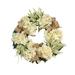 Primrue Hydrangea & Heather Wreath w/ Burlap Bows Traditional Faux in Brown/Pink/White | 23 H x 23 W x 9 D in | Wayfair