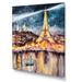 Ophelia & Co. Paris At Night w/ Bright Shining Eiffel Tower - Print on Canvas in Blue | 12 H x 8 W x 1 D in | Wayfair
