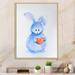 August Grove® Cute Funny Rabbit Bunny - Picture Frame Print on Canvas Canvas, Cotton in Blue/Orange/White | 12 H x 8 W x 1 D in | Wayfair