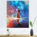House of Hampton® Video Game Galaxy Woman Singer - Picture Frame Print on Canvas Metal in Blue/Red | 40 H x 30 W x 1.5 D in | Wayfair