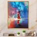 House of Hampton® Video Game Galaxy Woman Singer - Picture Frame Print on Canvas Metal in Blue/Red | 32 H x 16 W x 1 D in | Wayfair