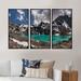 Millwood Pines Distant Mountains & Mountain Lake - 3 Piece Floater Frame Photograph on Canvas in Blue/Green | 32 H x 48 W x 1 D in | Wayfair