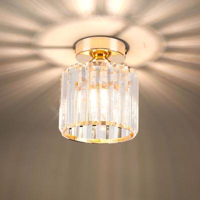 Wottes - Modern Deckenleuchte Metall Kristall Deckenlampe Rund Lampenschirm für Esszimmer Image