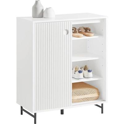 SoBuy FSB62-W Schuhschrank Küchenschrank Sideboard mit Schiebetüren Kommode Schrank Beistellschrank