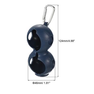 2Pcs Golf Ball Holder Silicone 2 Balls Protective Carrier with Buckle