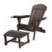 Foldable Adirondack Chair with cup holders with Ottoman - N/A