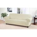 Kathy Ireland Knit Pique Sofa Slipcover Furniture Protector by Brylane Home in Cream