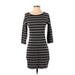 Express Casual Dress - Shift: Gray Stripes Dresses - Women's Size Small