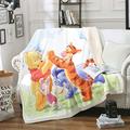 DDONVG Winnie The Pooh Blanket 150 x 200 cm Cartoon Cuddly Blanket Children's Baby Blanket Fleece Blanket Sherpa Sofa Throw Blanket Bedspread (15.130 x 150 cm)