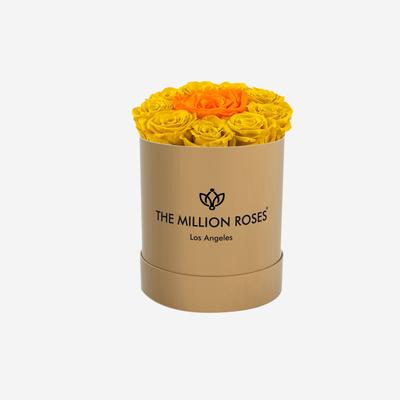 Basic Gold Box | Yellow & Orange Mini Roses
