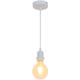 Lampe suspension design en métal blanc Compatible ampoule LED E27