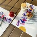 Lot de 4 sets de table l 40xl 30cm Peinture Florale - Multicolore