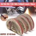 Bandes abrasives de ponçage 13x457 Mm 60 pièces grain 40/60/80/120/180/240 pour ponceuse haute