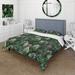 Designart 'Pattern Of Tropical Palm And Leaves On Dark' Tropical Duvet Cover Set