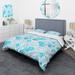 Designart 'Blue Tropical Jungle Pattern' Tropical Duvet Cover Set