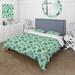 Designart 'Green Tropical Leaves Pattern' Tropical Duvet Cover Set