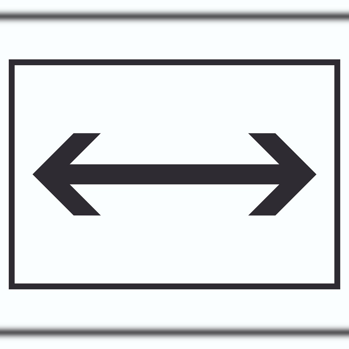 Richtungspfeil rechts links Schild waagerecht schwarz weiss Pfeil A0 Rückseite selbstklebend Image