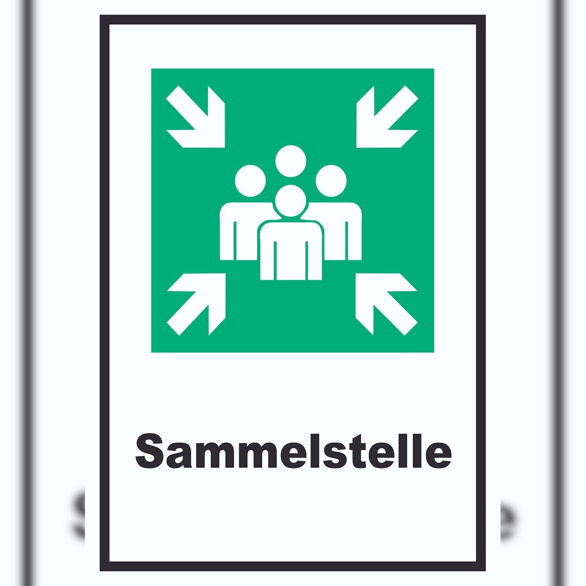 Sammelstelle Schild A2 Rückseite selbstklebend Image