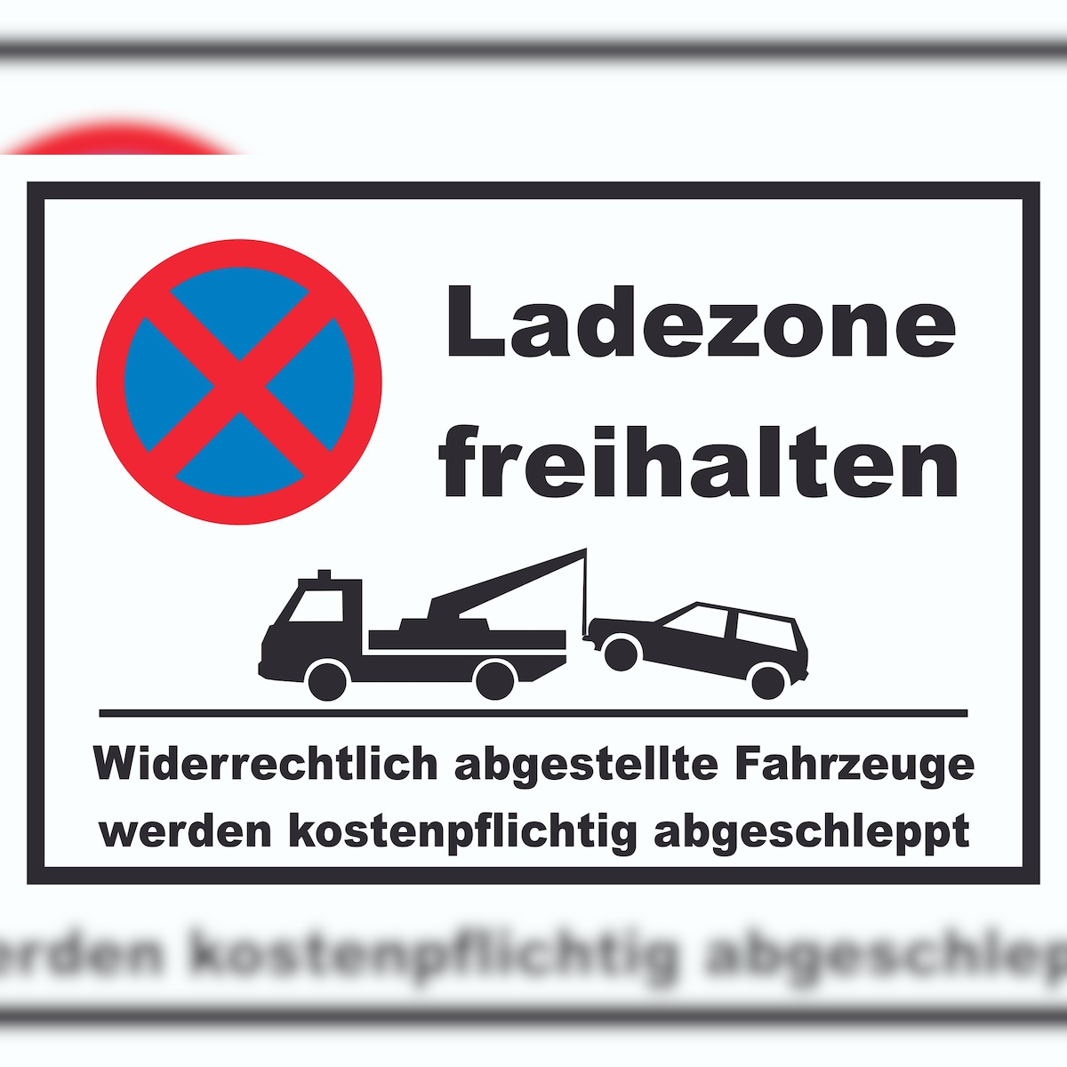 Parken verboten Ladezone freihalten Schild A2 Rückseite selbstklebend Image