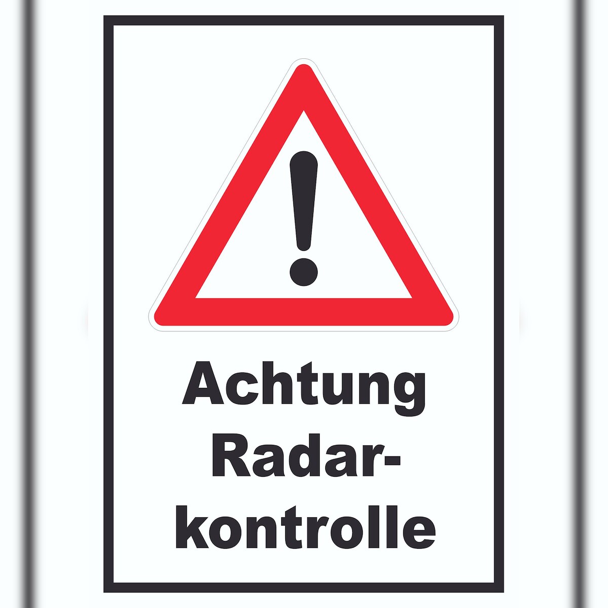 Achtung Radarkontrolle Schild A1 (594x841mm) Image