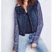 Free People Jackets & Coats | Free People Jean Jacket M Distressed Hoodie Denim | Color: Blue/Gray | Size: M