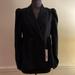 Zara Tops | Nwt Xs Zara Black Crushed Satin Puffed Sleeve Blazer | Color: Black | Size: Xs