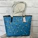 Coach Bags | Coach City Tote With Floral Bow Print Blue | Color: Black/Blue | Size: Os