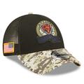 Men's New Era Black/Camo Chicago Bears 2022 Salute To Service 9FORTY Snapback Trucker Hat