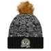 Women's New Era Black/Gray Las Vegas Raiders 2022 Salute To Service Pom Knit Hat