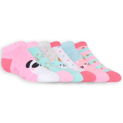 Skechers Girl's 6 Pack Low Cut Cute Socks | Size Small | Assorted | Cotton/Spandex