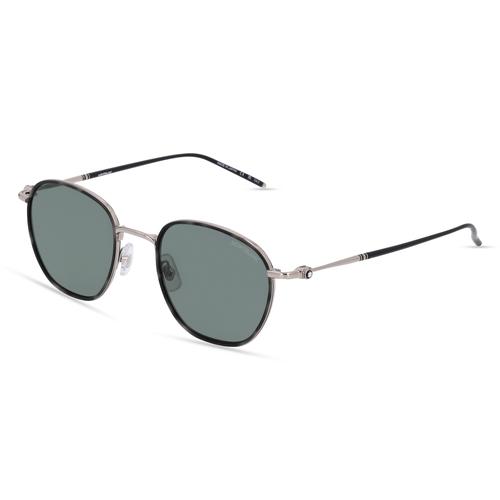 Montblanc MB0160S Herren-Sonnenbrille Vollrand Panto Metall-Gestell, silber