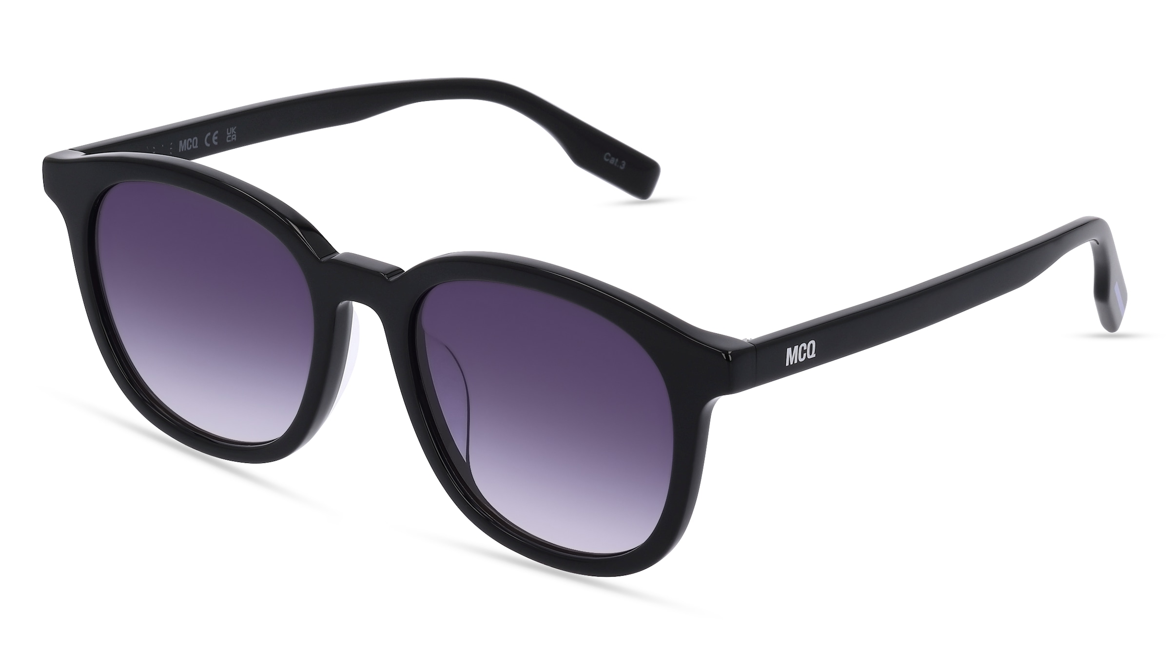 Alexander McQueen MQ0303SK Unisex-Sonnenbrille Vollrand Oval Kunststoff-Gestell, schwarz